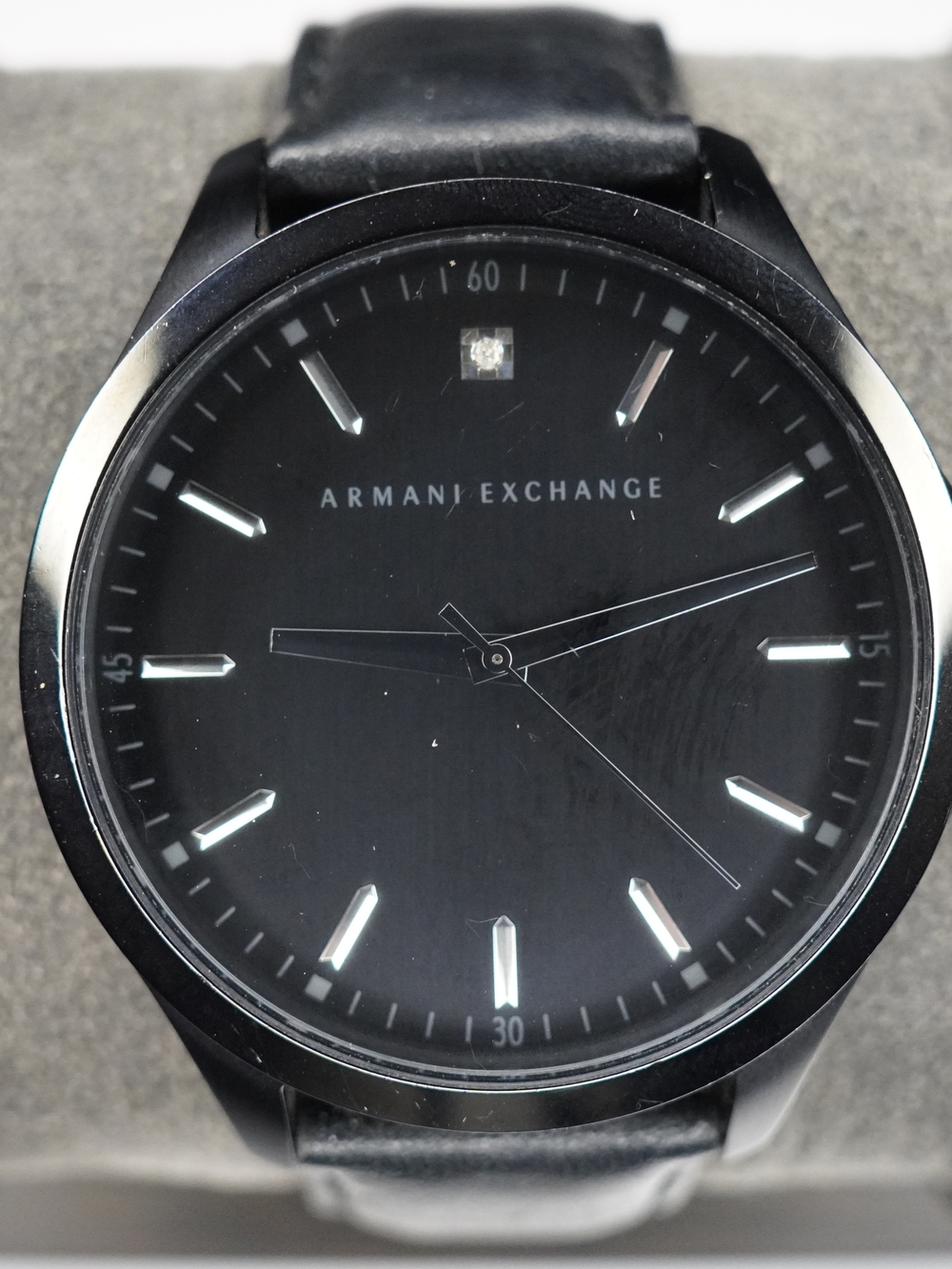 Armani Exchange AX2171 Black Dial Quartz Black Leather Men's Watch